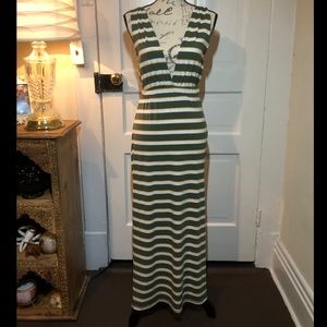 Poof green and yellow striped sundress